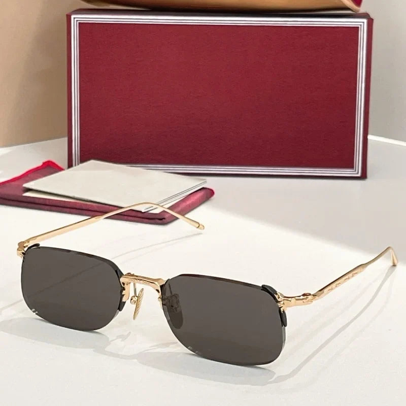 FONDA pure titanium frameless sunglasses - top-quality fashionable luxury accessories designed for both men and women with UV400
